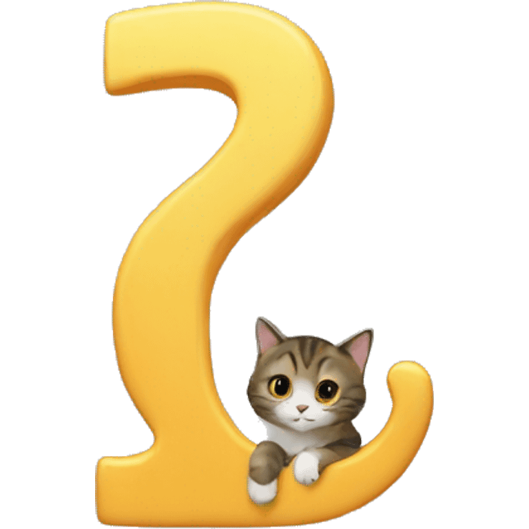 cat climbing on top of a giant number 7 emoji