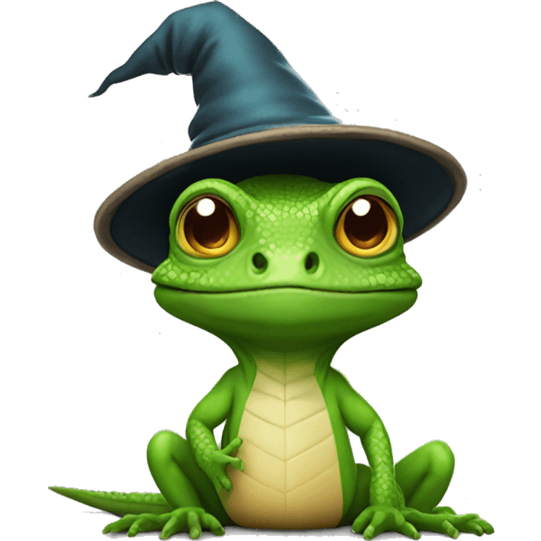 Lizard with wizard hat emoji