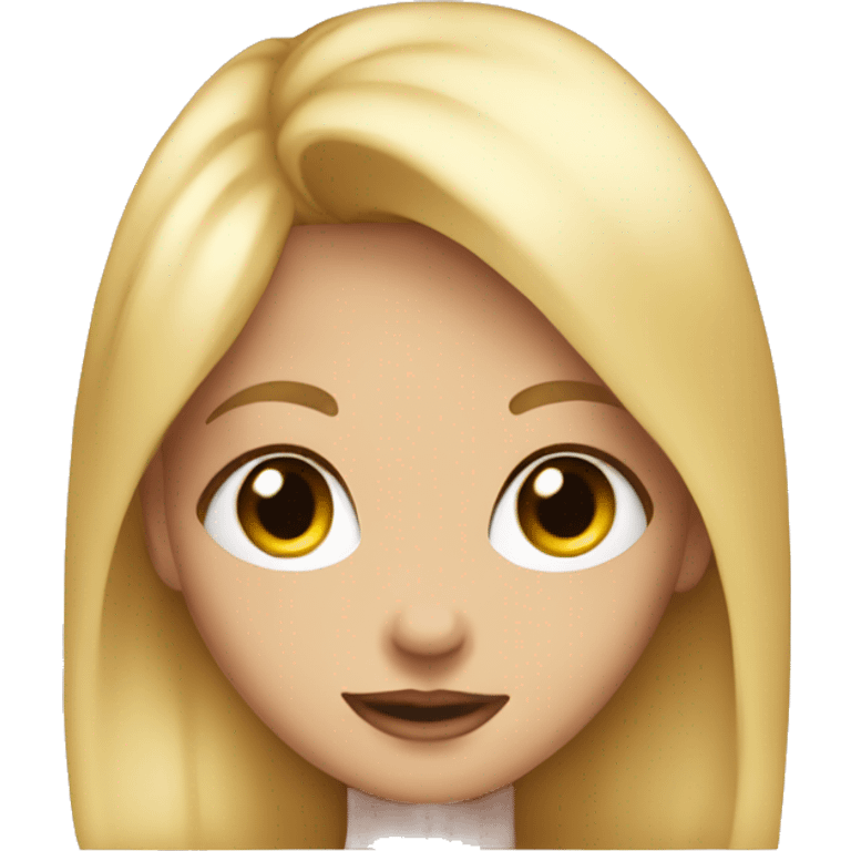 Blonde girl with hearts as eyes cute emoji