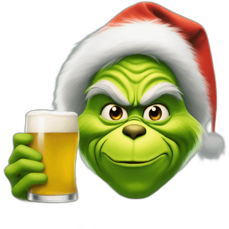 Le grinch qui boit un bière  emoji