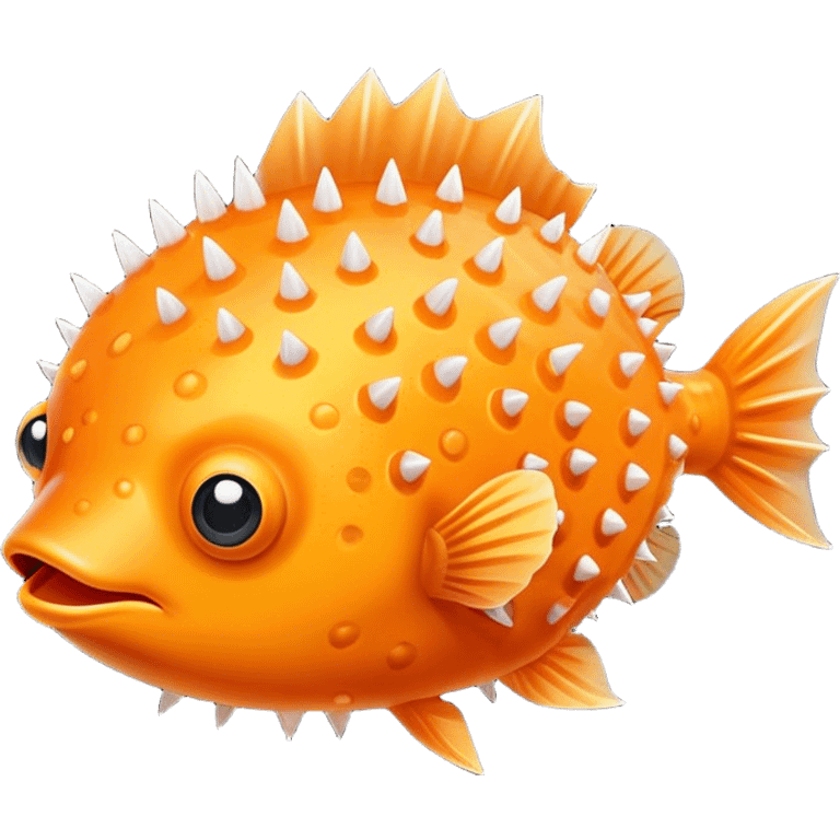 All Orange Puffer fish spikes emoji