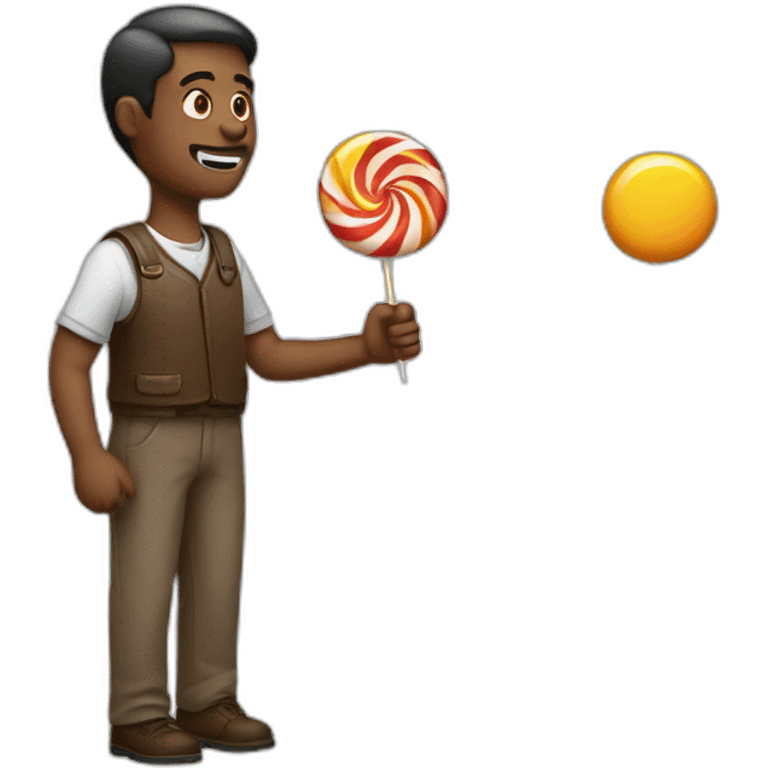 A man with candy in hand emoji