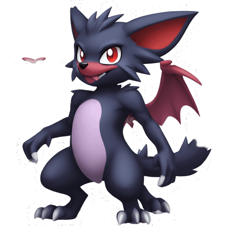  Kawaii Cool Anime Nargacuga-Noivern-Noibat-Litten-Zorua-Zoroark-Fakemon-fusion full body emoji