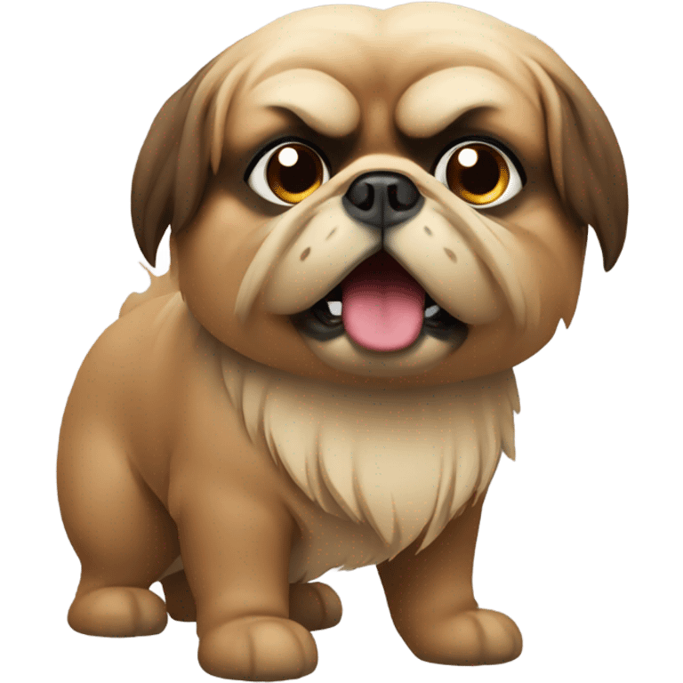 Dog pekines marrón enojada emoji