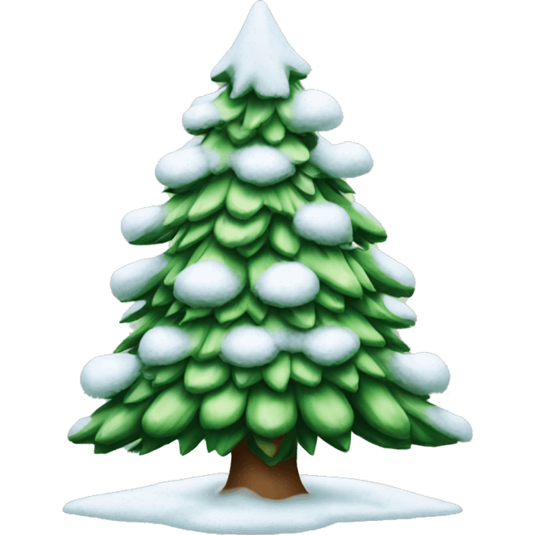 christmas tree with snow emoji