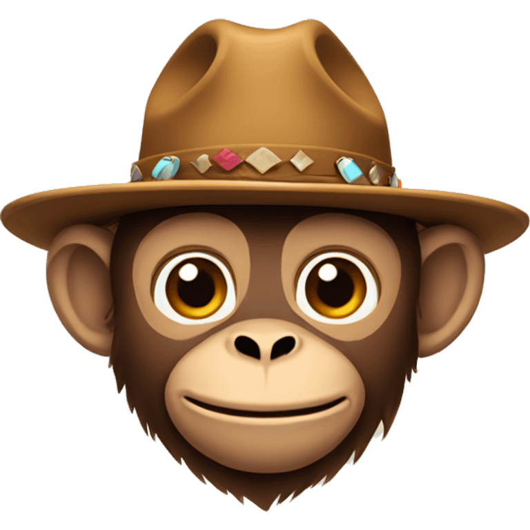 Monkey with a cowboy hat emoji