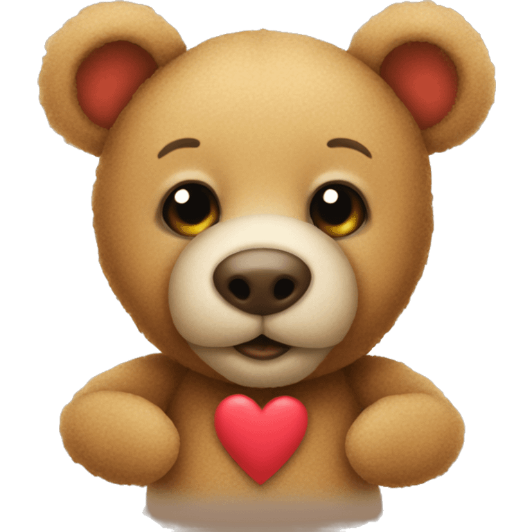 Teddy bear with heart emoji