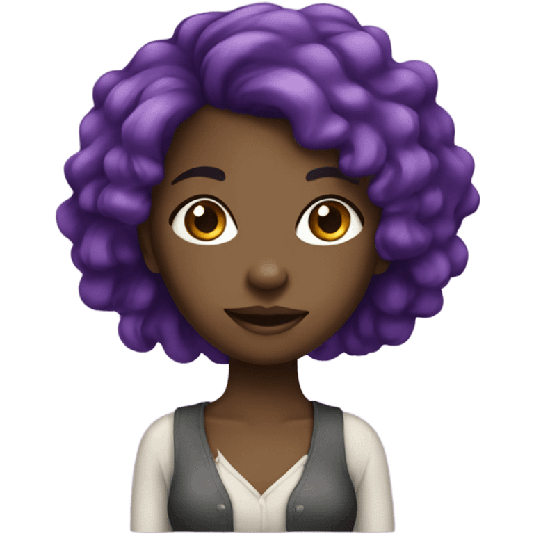 Black girl with purple hair emoji