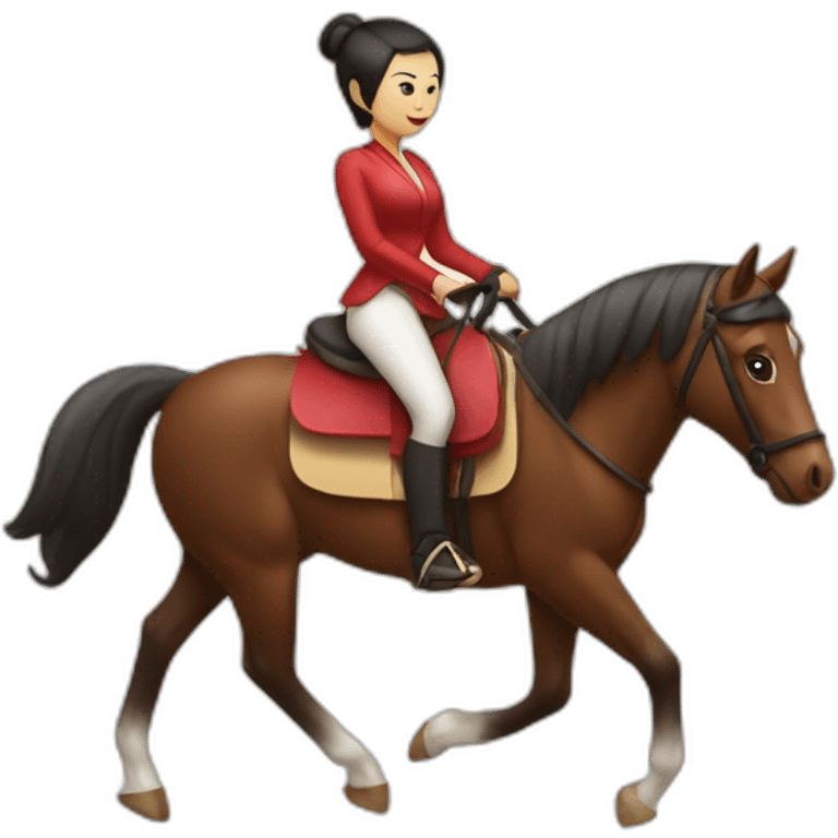 maki-with-woman-on-back-like-horsebackriding emoji