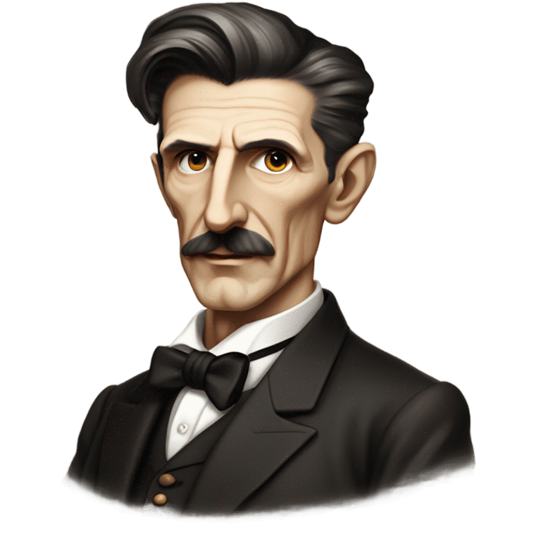 generate Nikola Tesla full body in standing  perfect  emoji