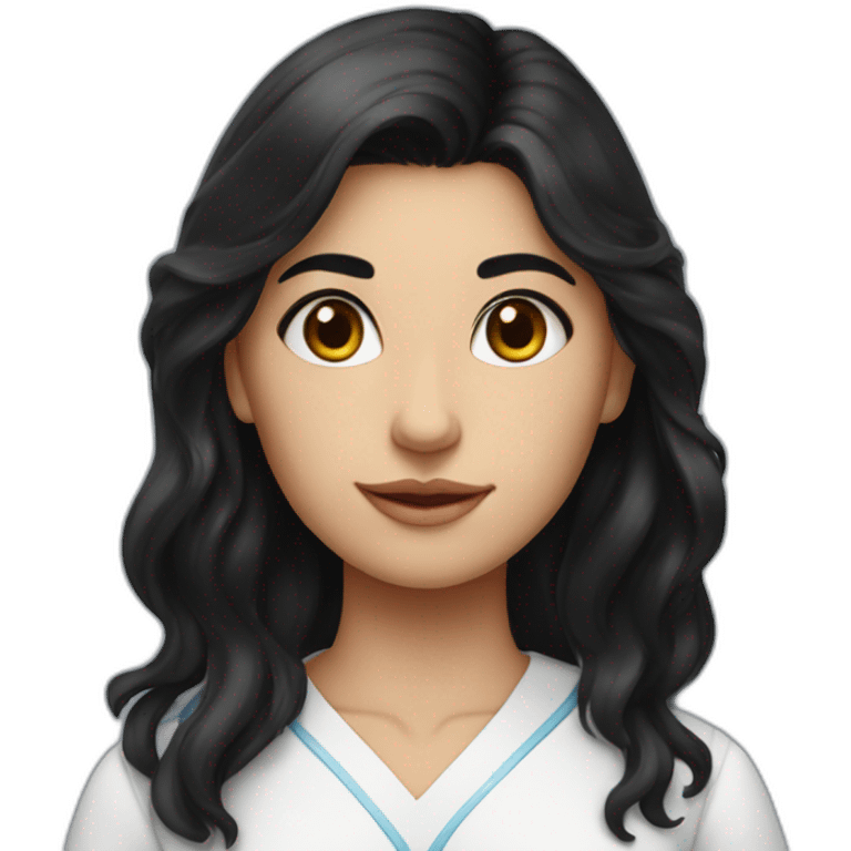 A beautiful black-haired Solvak girl who studies anatomy emoji