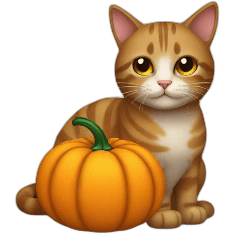 cat with a pumpkin emoji