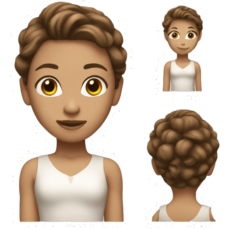 white dancer brown hair emoji