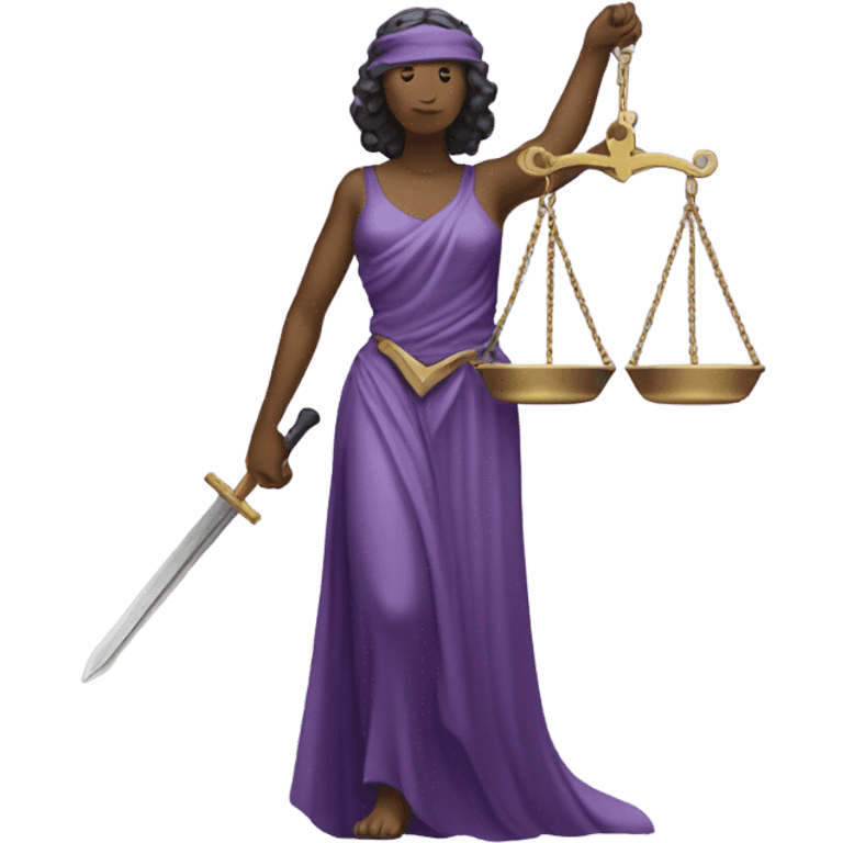 A purple hill with the statue of justice on it emoji