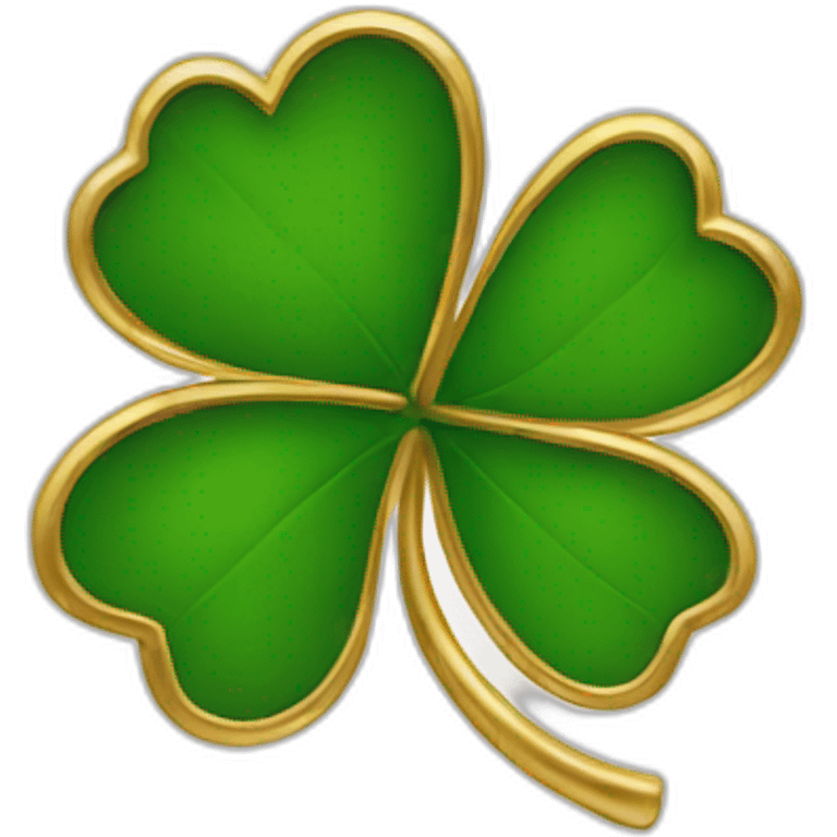 gold outline-four-leaf-clover emoji