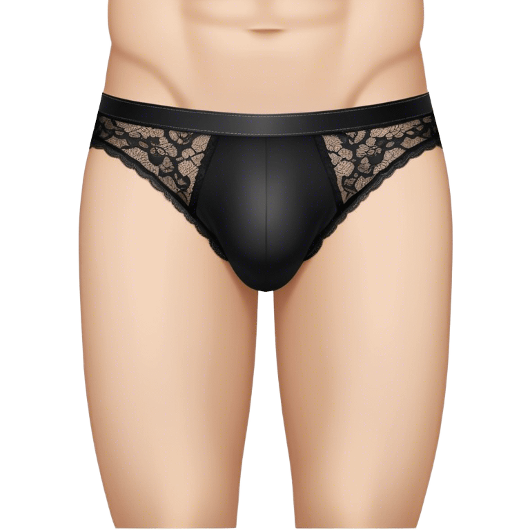 Black lace men’s briefs emoji