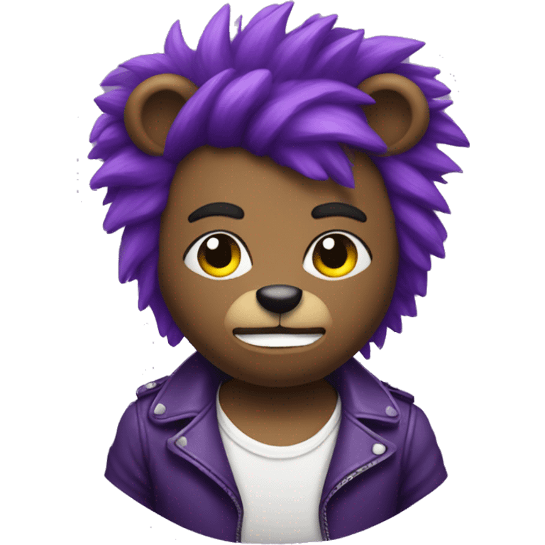 Purple teddy bear punk emoji