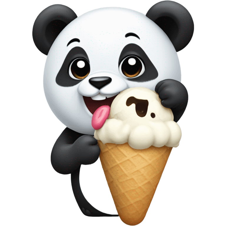 Panda eating ice cream emoji