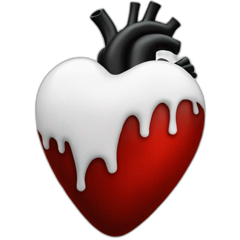 black red white real Heart emoji