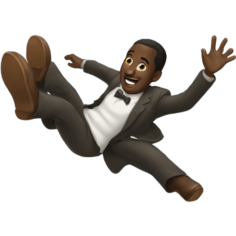 Flying black man emoji