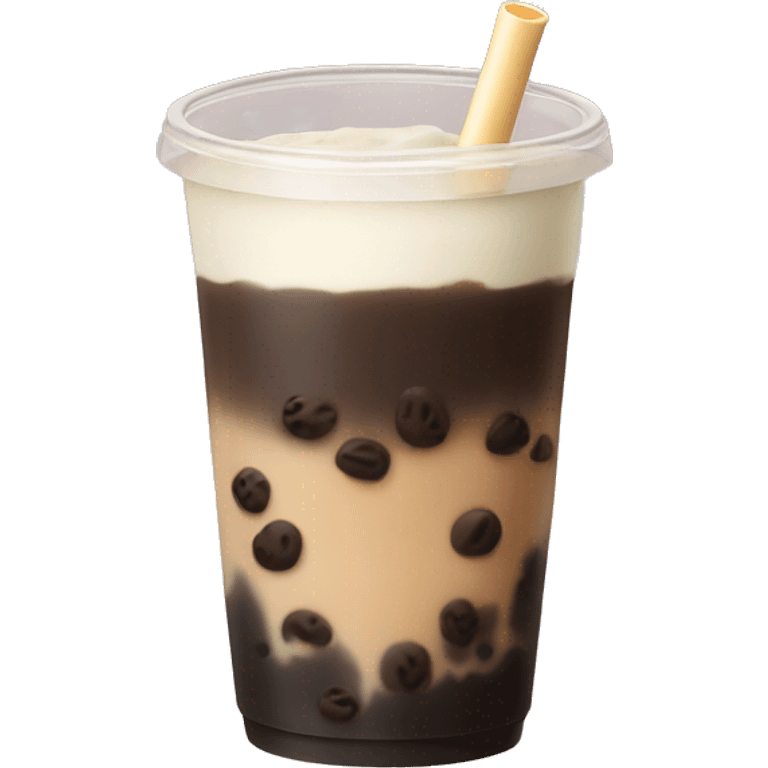 Boba milk tea no face emoji