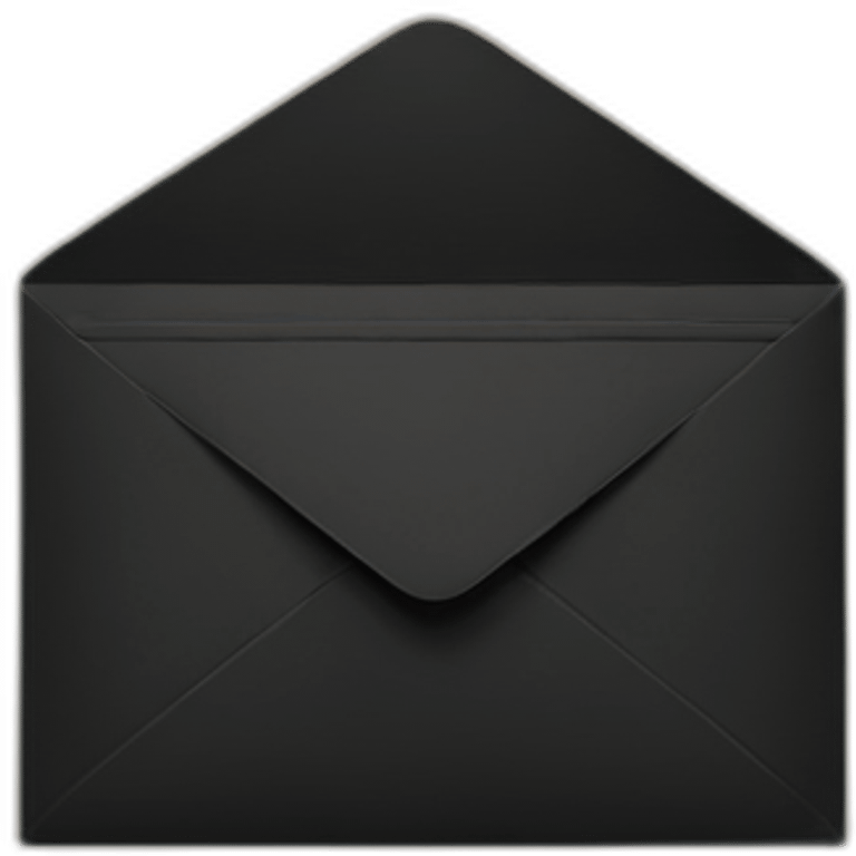 Black envelope with stamp emoji