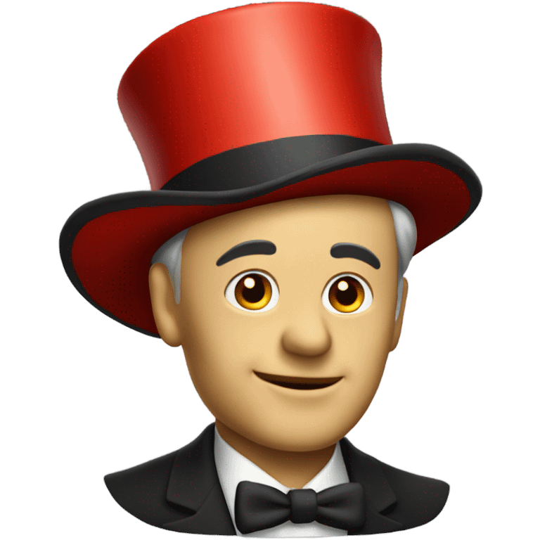 a classic top hat with a red ribbon at the base emoji