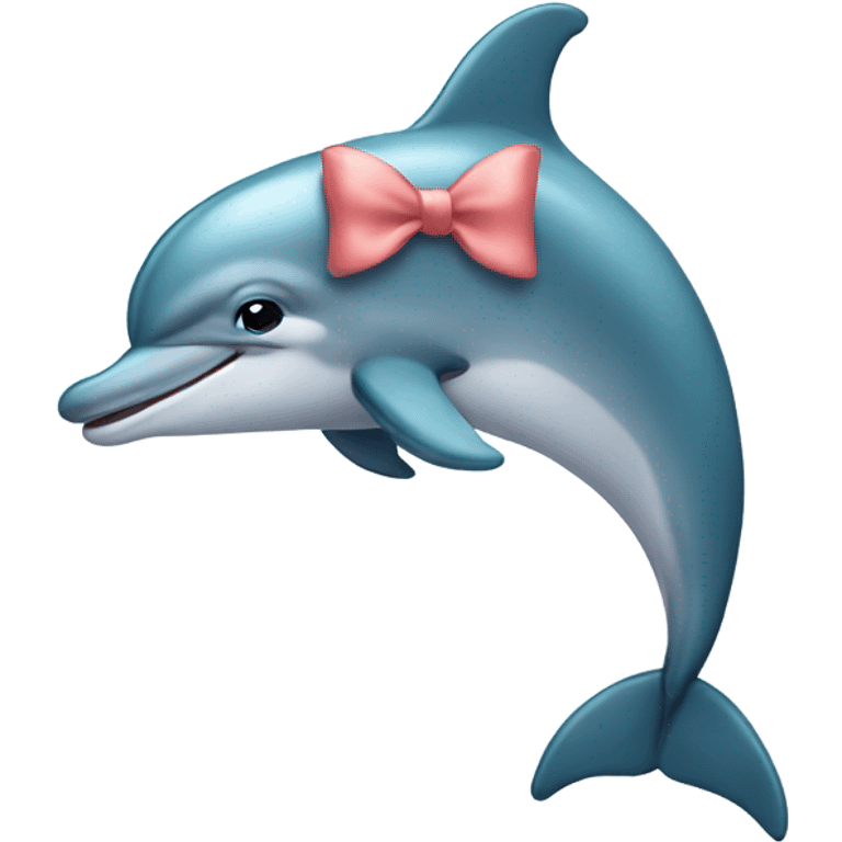 Dolphin with a bow emoji