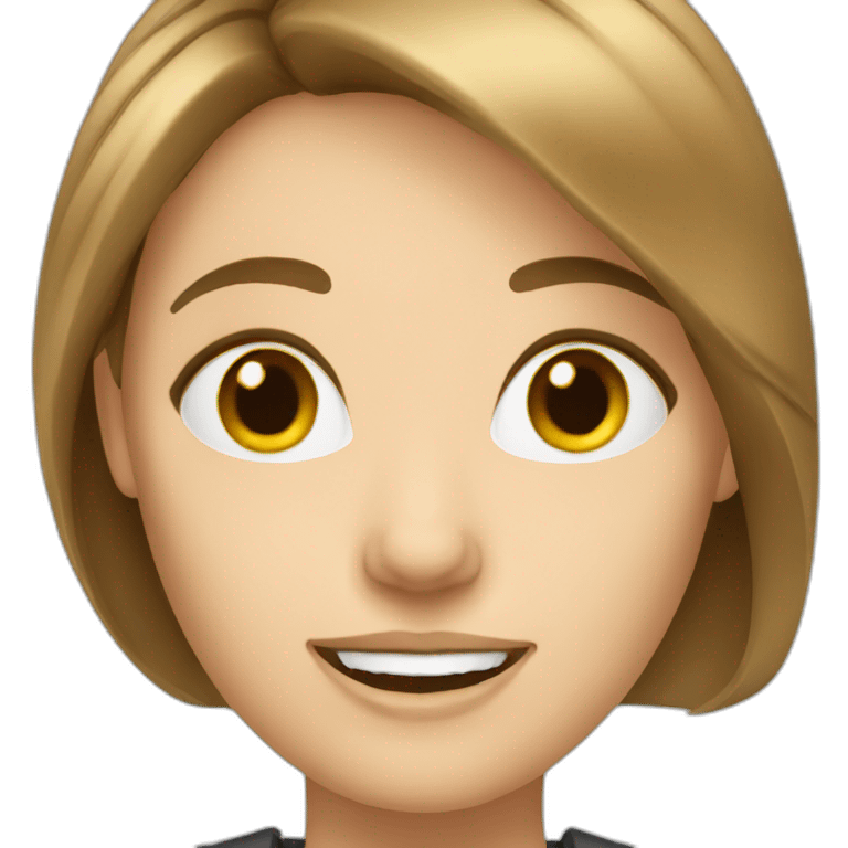 white woman with brown hair executive emoji