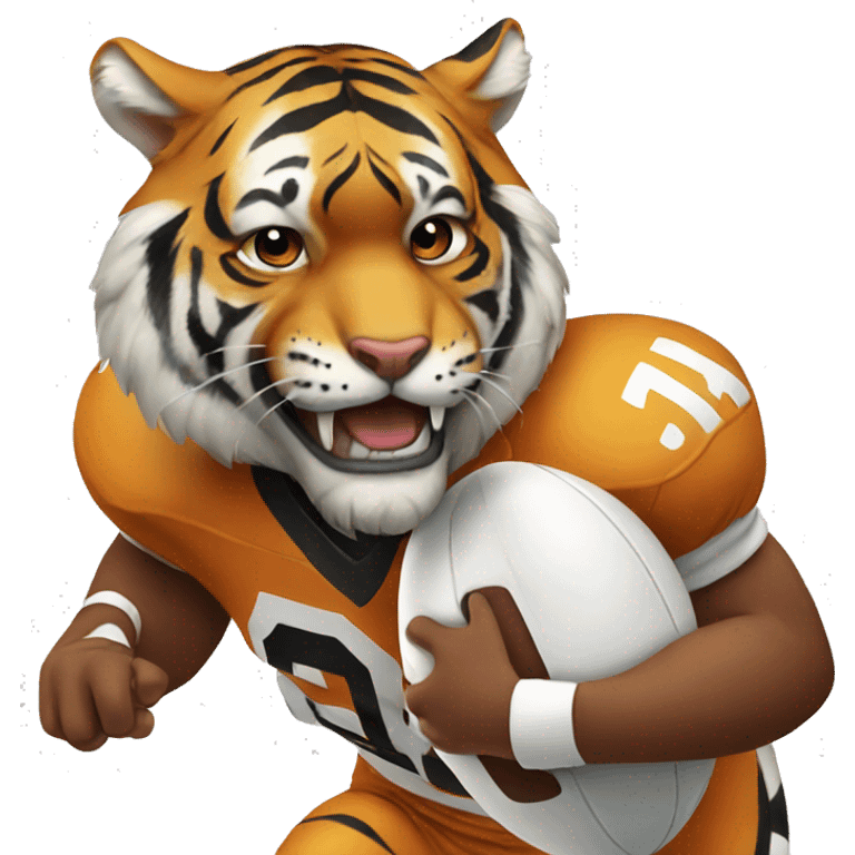 a tiger playing football emoji