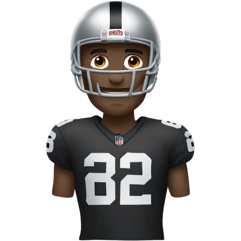 man wearing oakland raiders nfl football helmet and jersey emoji