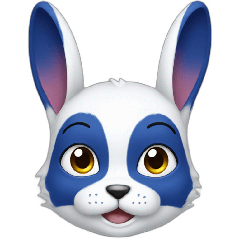 Muscular Anthro white rabbit with dark blue hair emoji