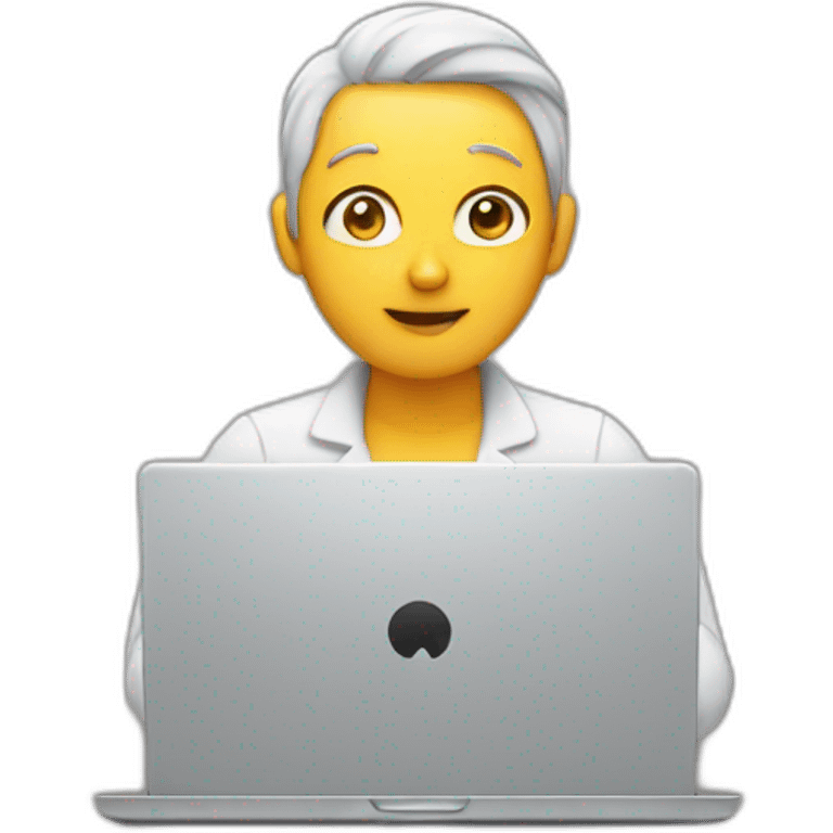 working behind laptop emoji