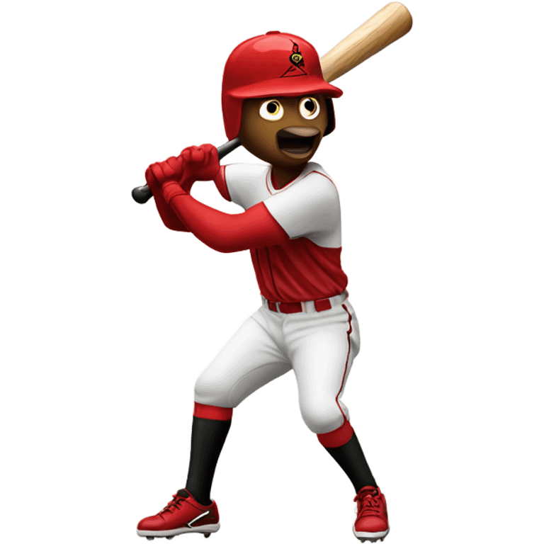 Cardinal on a baseball bat emoji