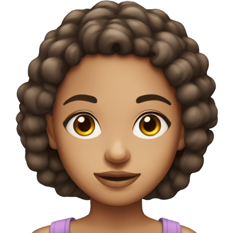 fair skinned latin girl with brown eyes and hoop earrings emoji