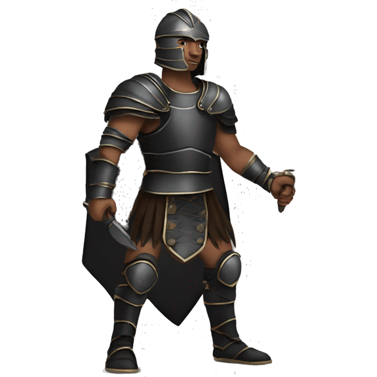 gladiator human male in black armor rpg fantasy emoji