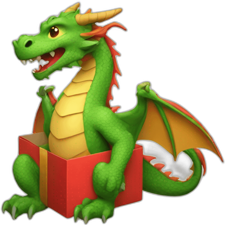 dragon from gift box emoji