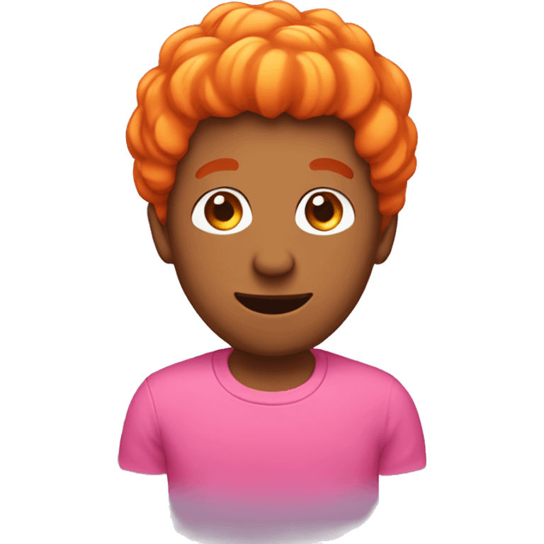 pink guy wth acorn hair with orange shirt emoji