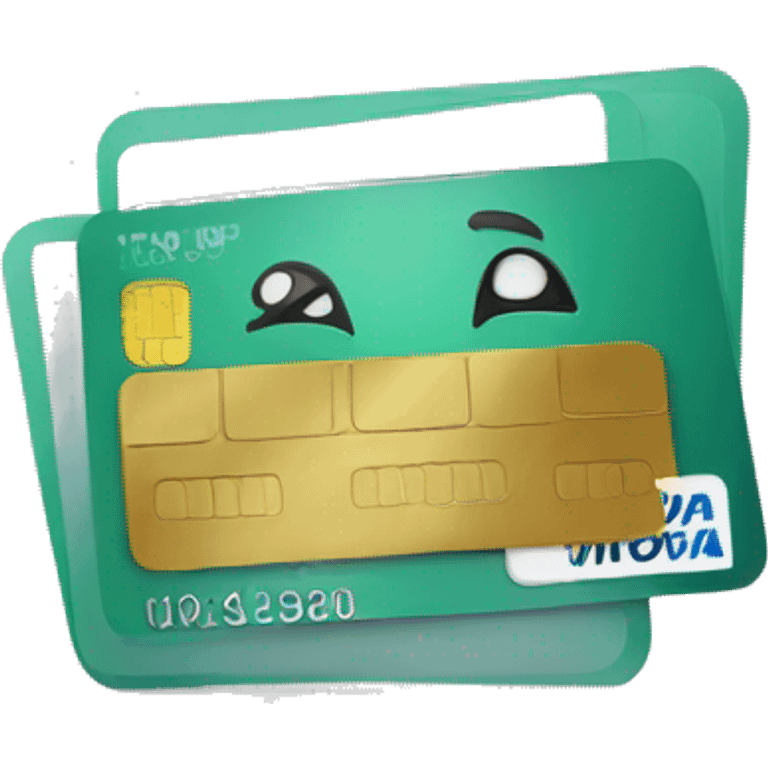 Credit card with face  emoji