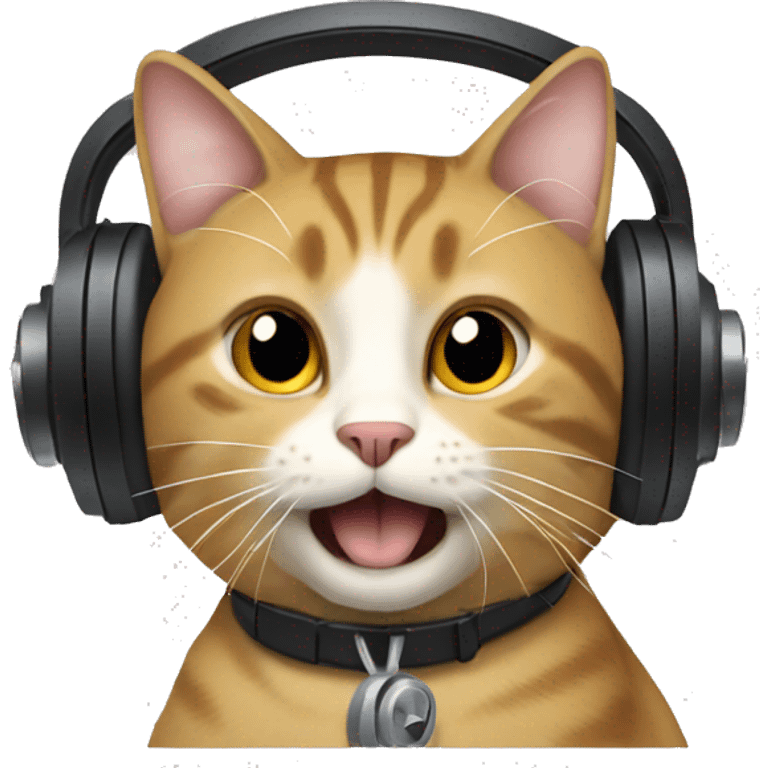 a cat on the radio emoji