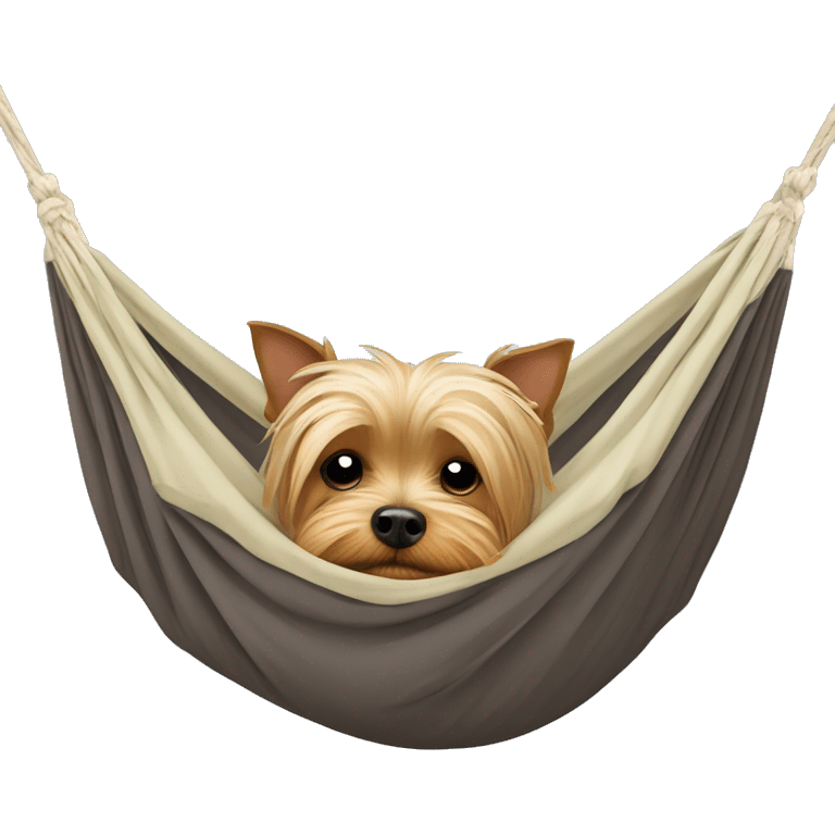 Yorkshire terrier dog sleep in hamaca emoji