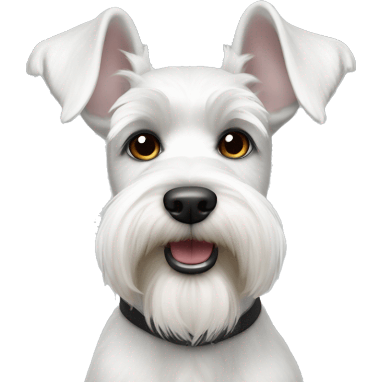 A white miniature schnauzer with point ears emoji