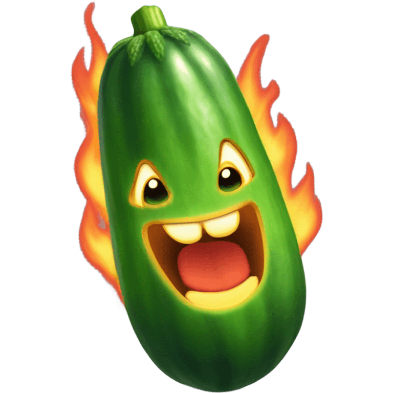 Giant fire breathing cucumber emoji