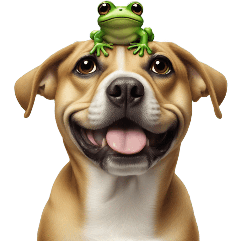 Frog riding a dog emoji