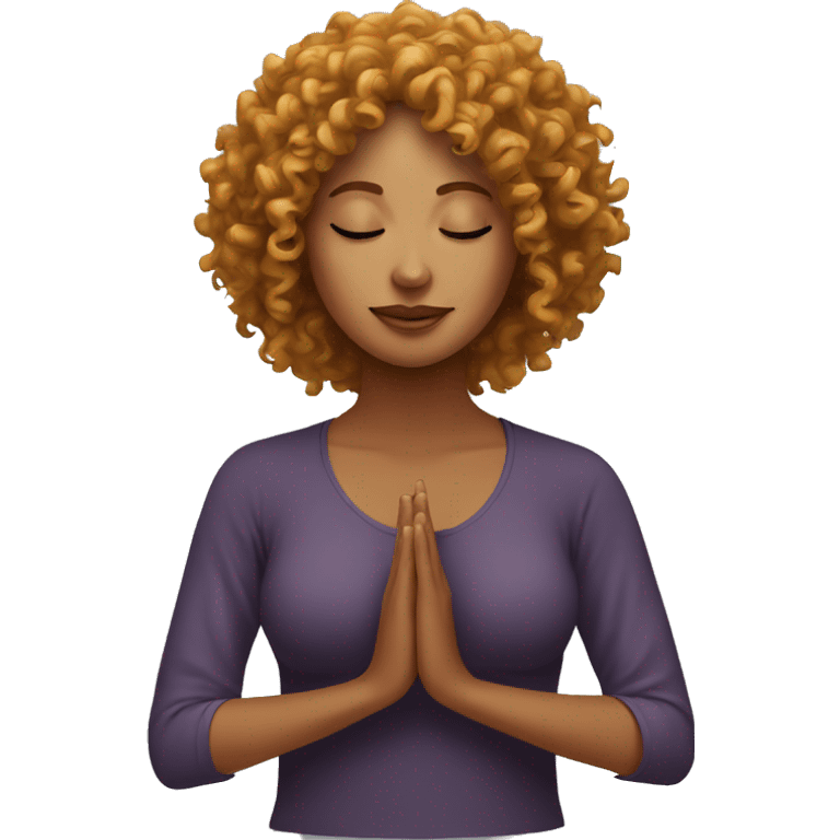 Meditation curly women  emoji