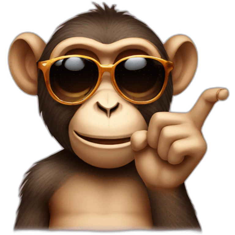 Monkey that makes a middle finger with sunglasses emoji