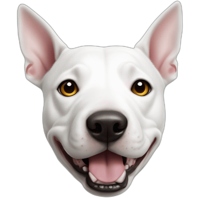 white bull terrier with black spot on right eye emoji