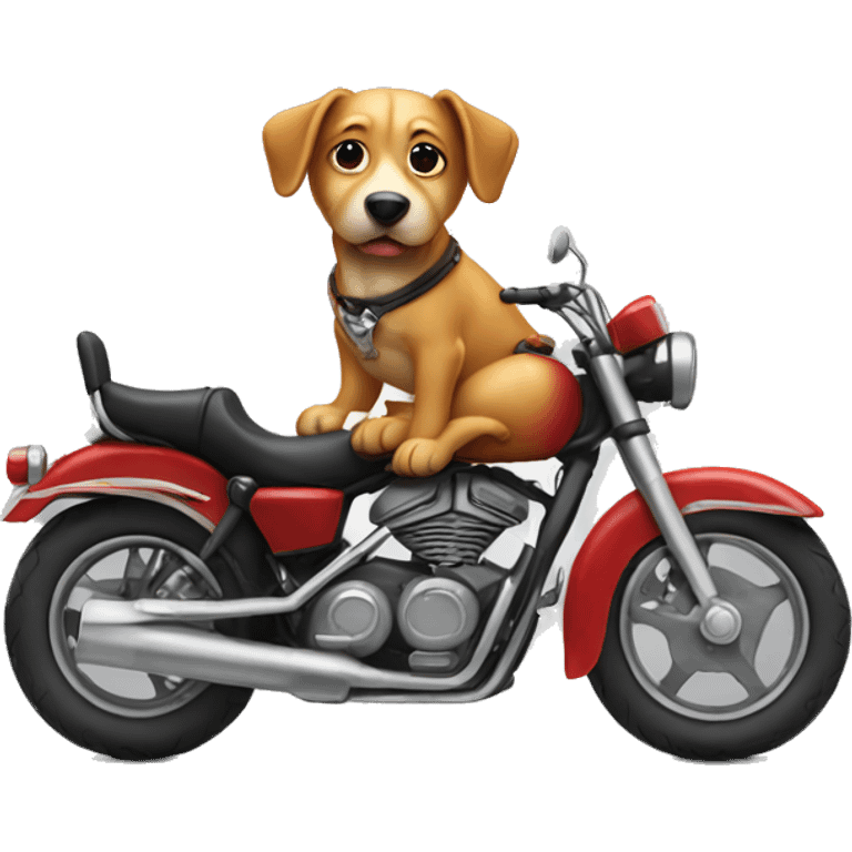 Dog on motorcycle  emoji