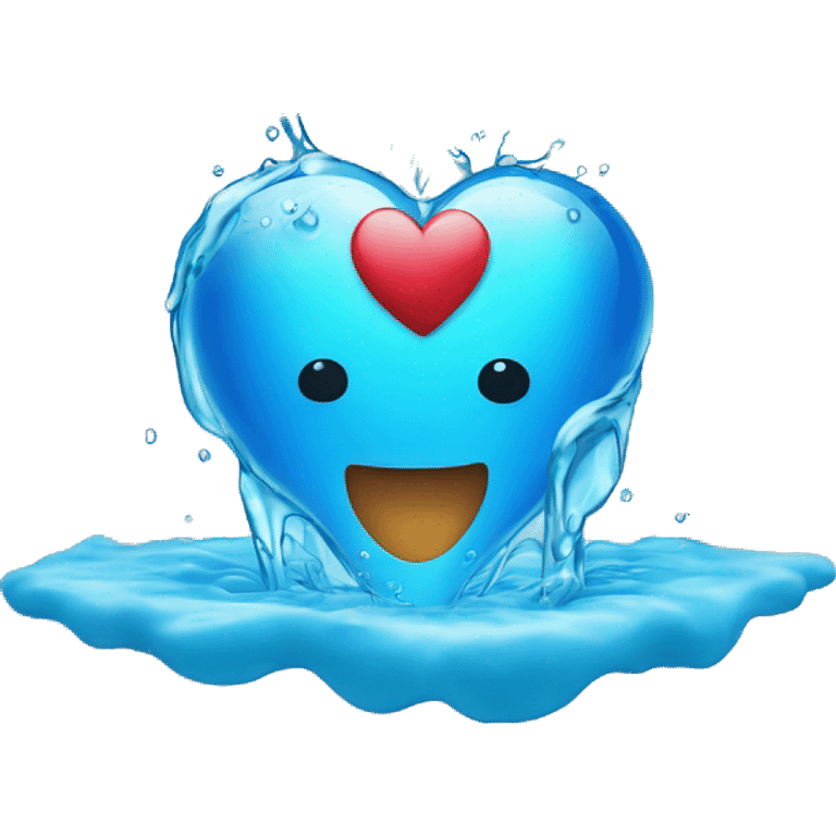 Corazón azul en forma de agua emoji