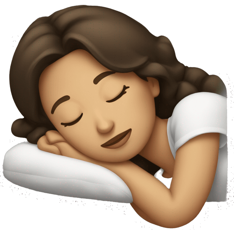 Brunette sleeping  emoji